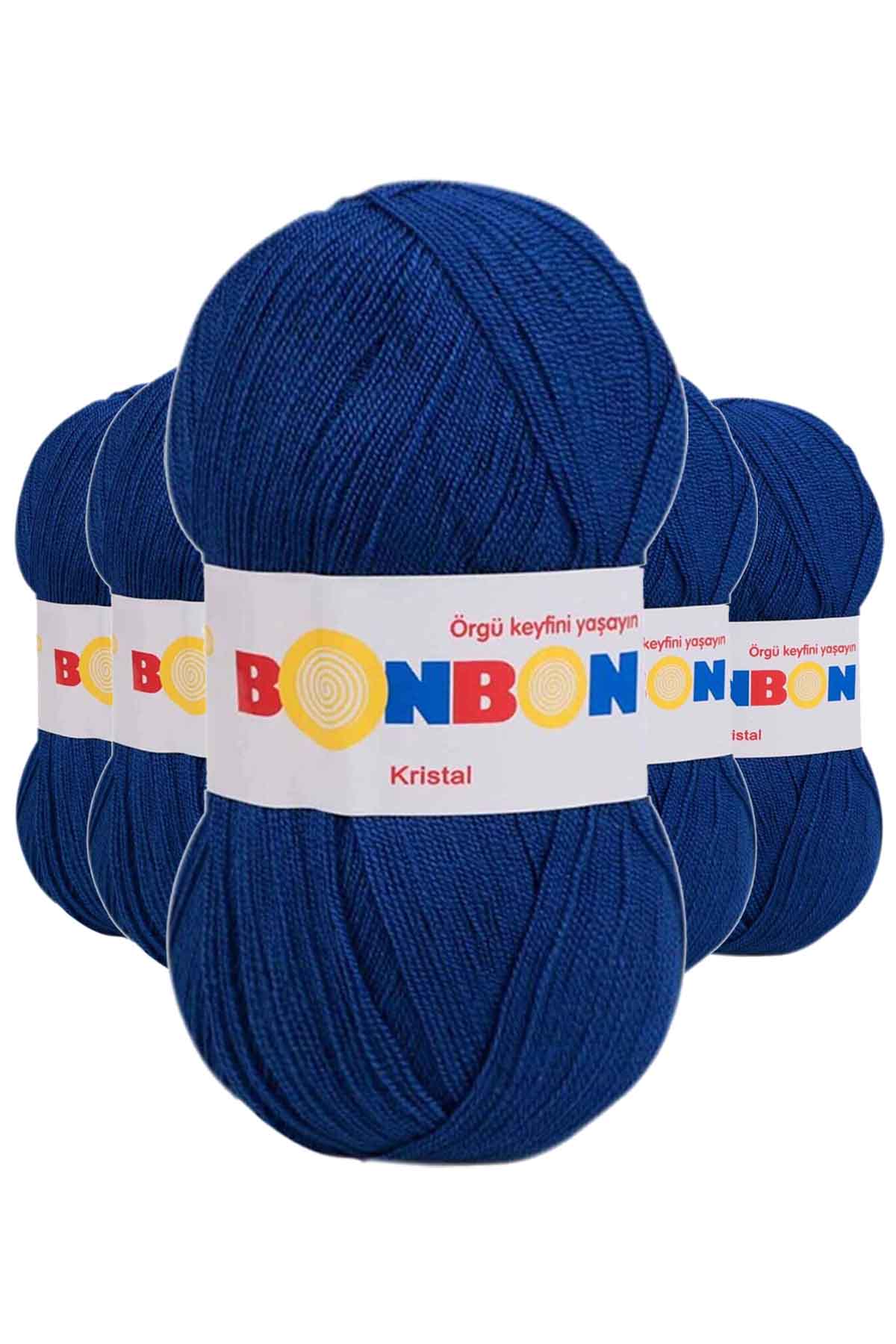 5 Adet Kristal El Örgü Lif İpi Mavi 98488 resmi