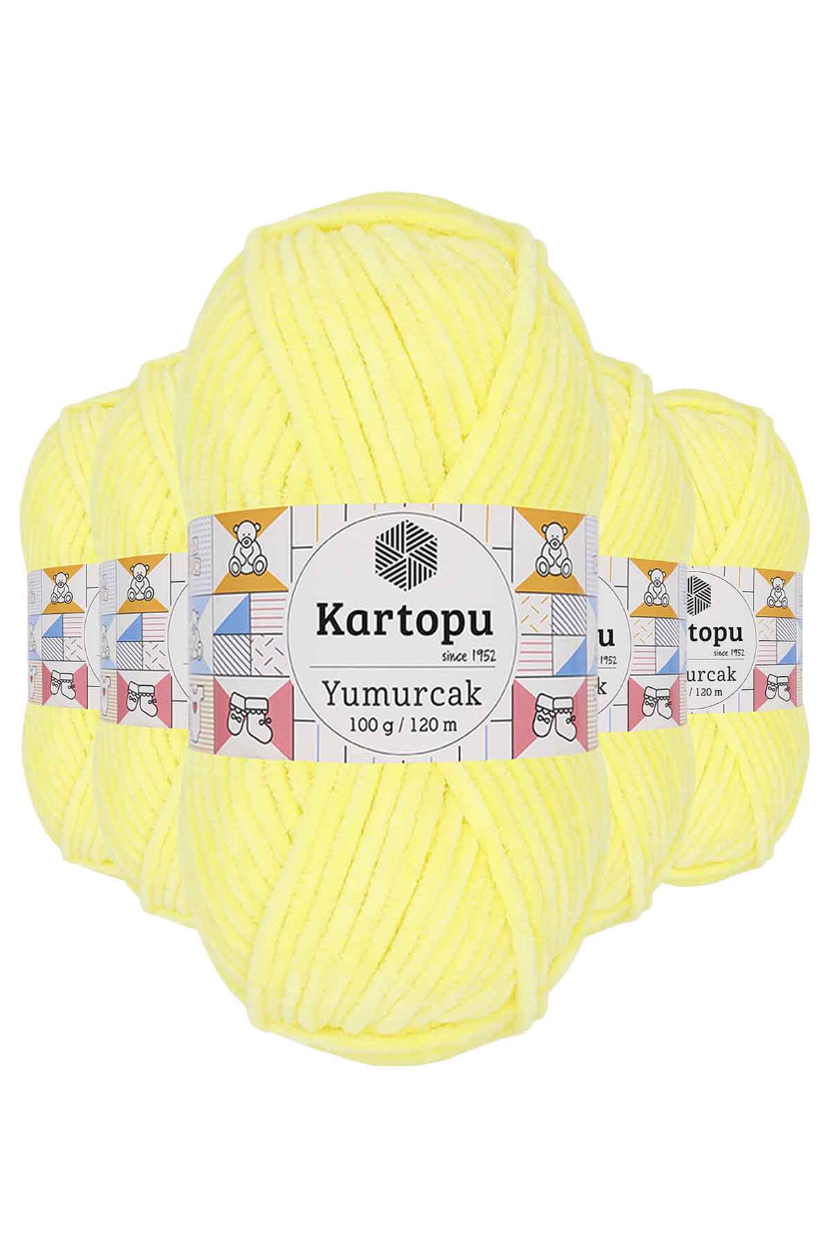 5 Adet Yumurcak Kadife El Örgü İpi Sarı K333 resmi