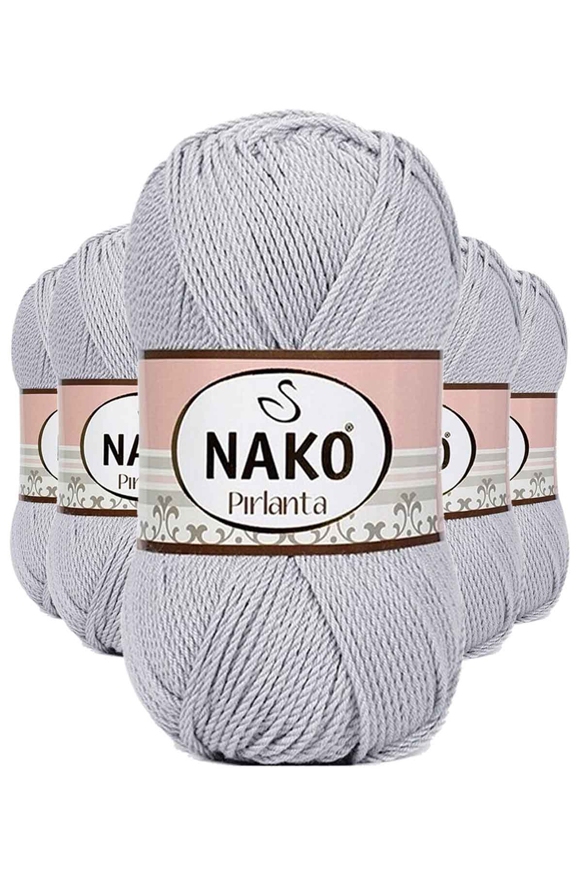 5 Adet Pırlanta Amigurumi El Örgü İpi Yünü Açık Gri 130 resmi