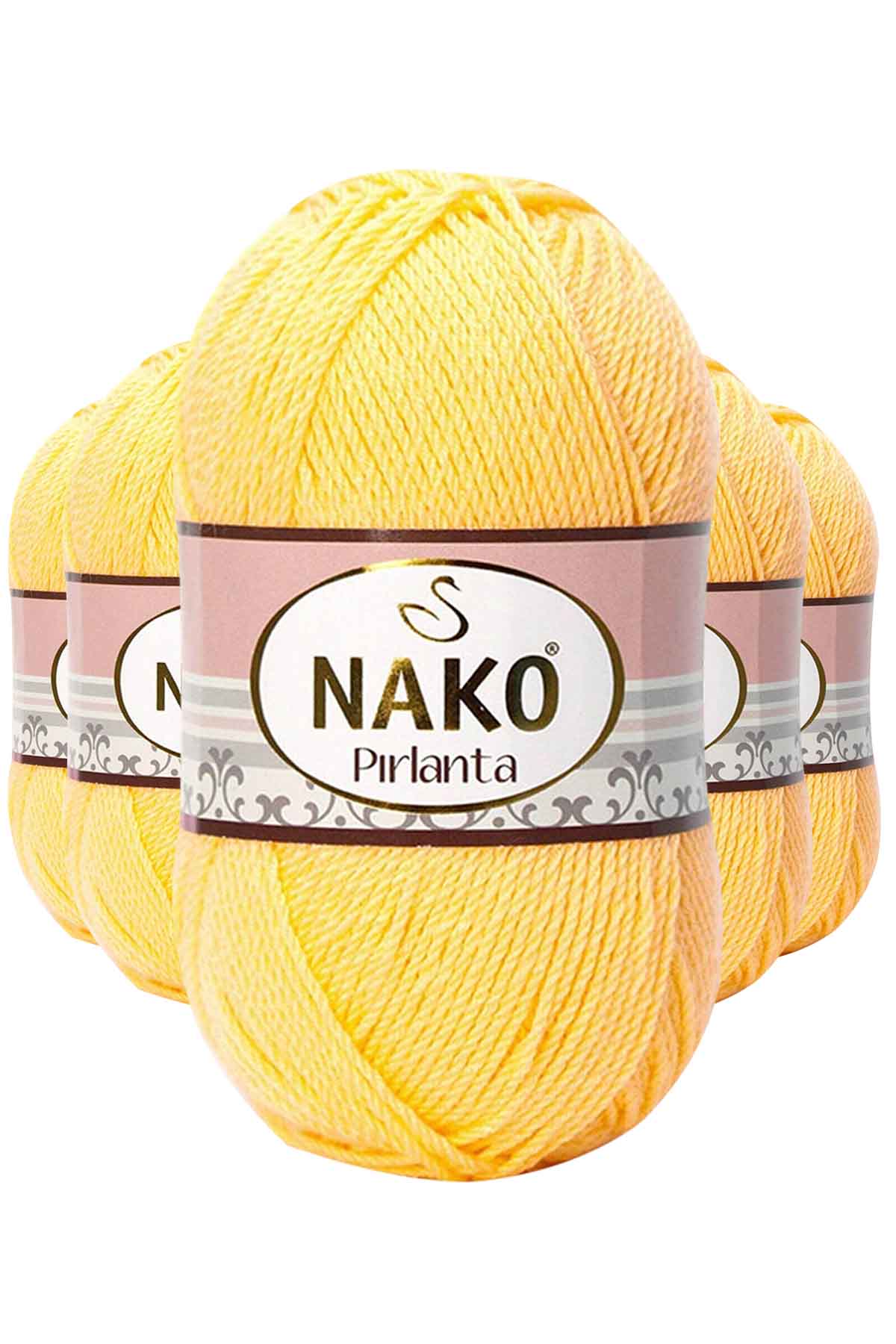 5 Adet Pırlanta Amigurumi El Örgü İpi Yünü Saman Sarı 215 resmi