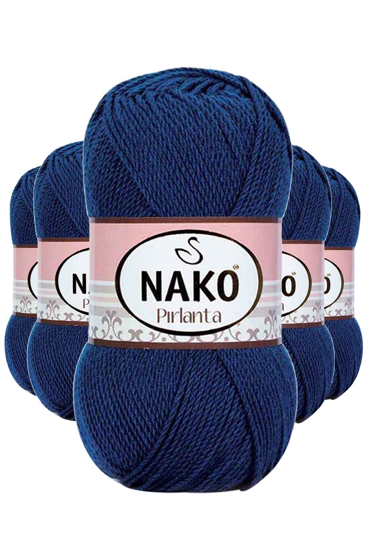 5 Adet Pırlanta Amigurumi El Örgü İpi Yünü Lacivert 4253 resmi