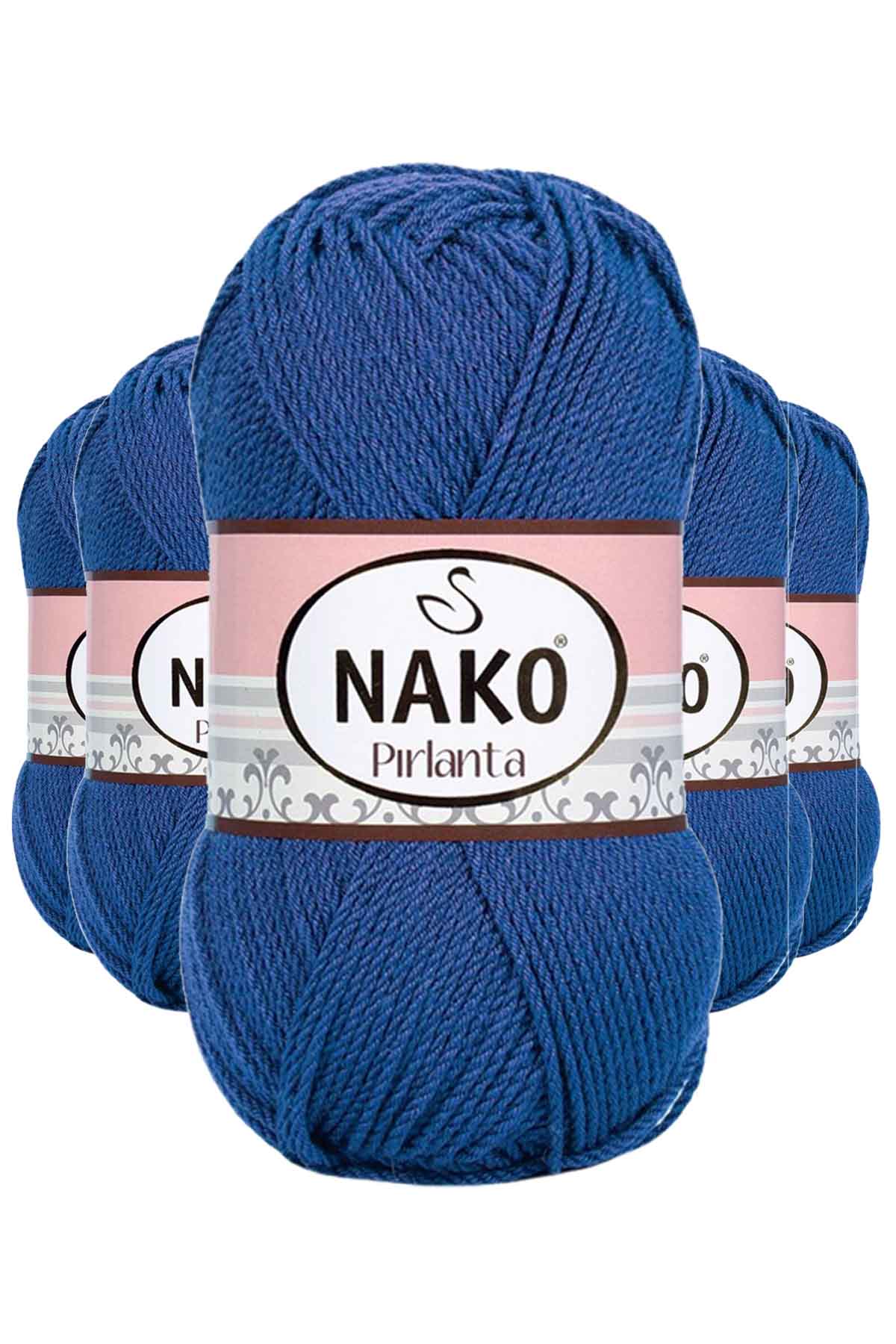 5 Adet Pırlanta Amigurumi El Örgü İpi Yünü Koyu Mavi 10084 resmi