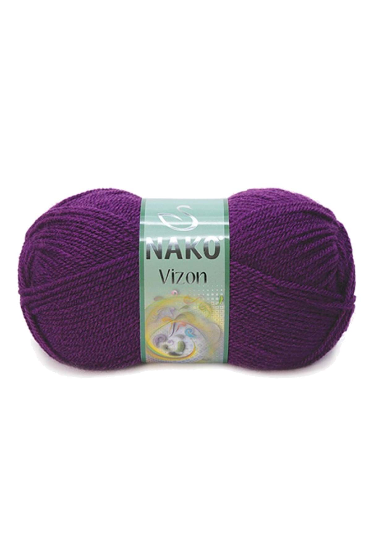 5 Adet Vizon Premium Akrilik El Örgü İpi Yünü Renk No:60 Mürdüm resmi