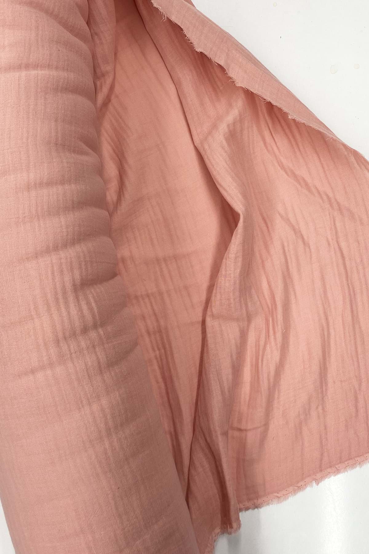 Çok Amaçlı Müslin Pamuklu Bebek Örtü ve Battaniye Kumaşı Müslin Bez Pudra 30K resmi