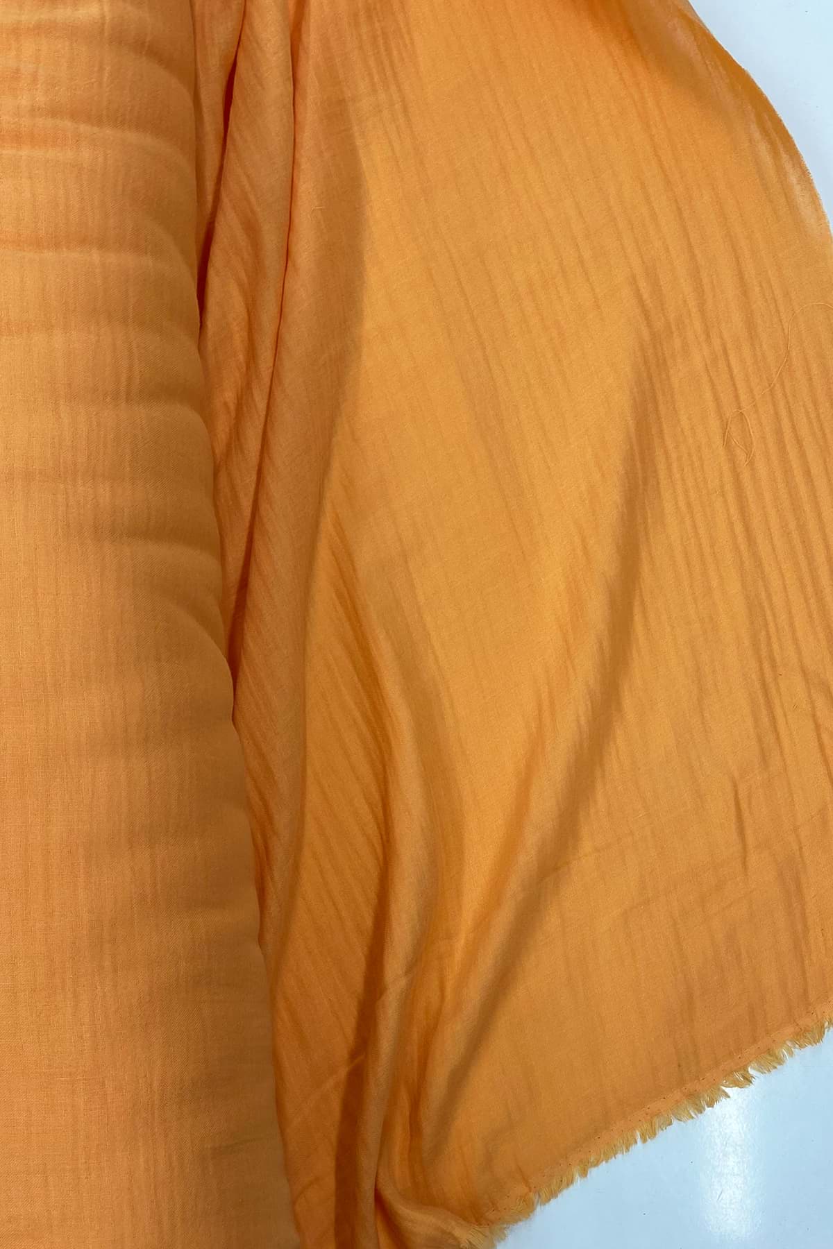 Çok Amaçlı Müslin Pamuklu Bebek Örtü ve Battaniye Kumaşı Müslin Bez Turuncu 7 resmi