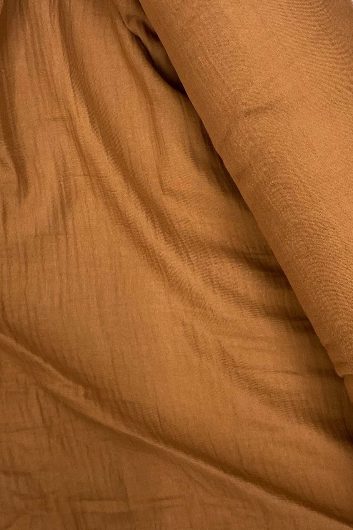 Çok Amaçlı Müslin Pamuklu Bebek Örtü ve Battaniye Kumaşı Müslin Bez Kahve 44 resmi