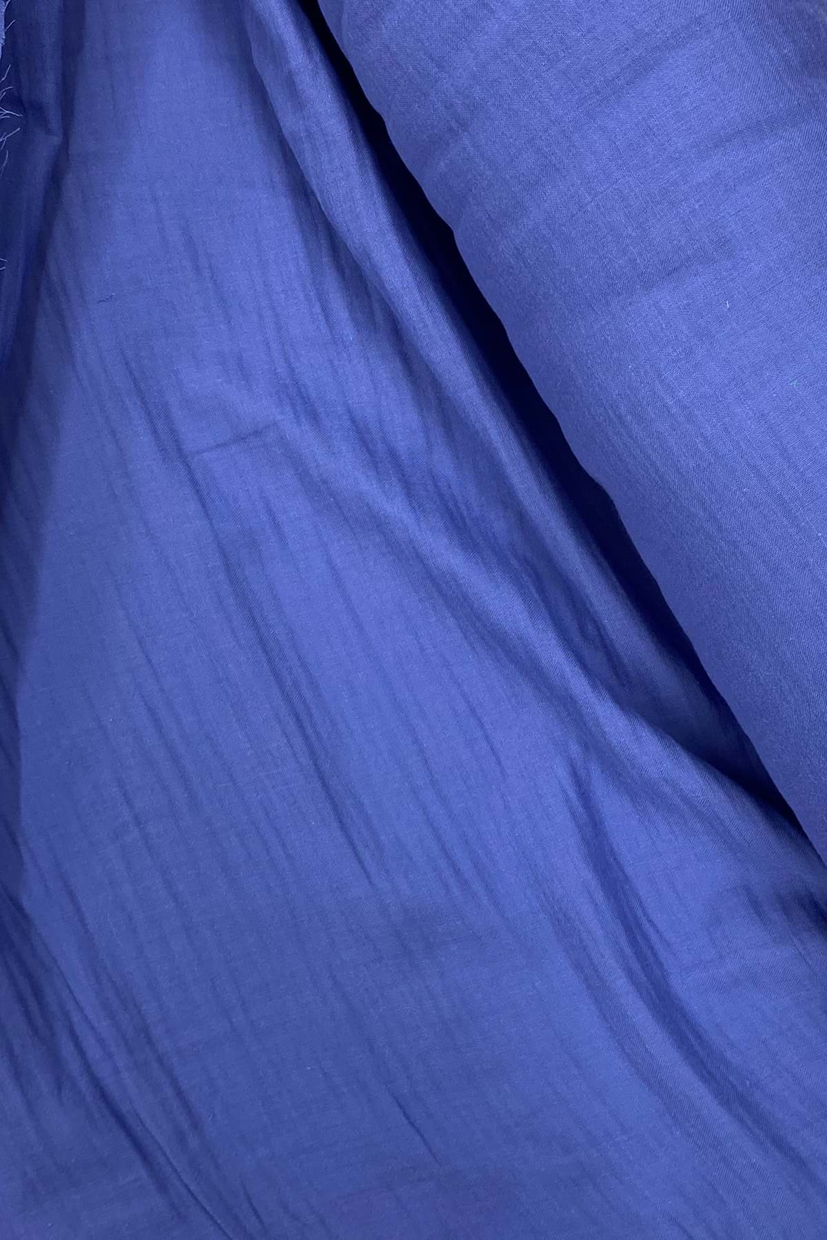 Çok Amaçlı Müslin Pamuklu Bebek Örtü ve Battaniye Kumaşı Müslin Bez İndigo 89 resmi