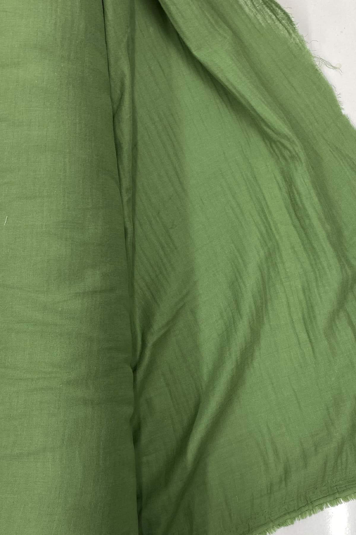 Çok Amaçlı Müslin Pamuklu Bebek Örtü ve Battaniye Kumaşı Müslin Bez Haki 82 resmi