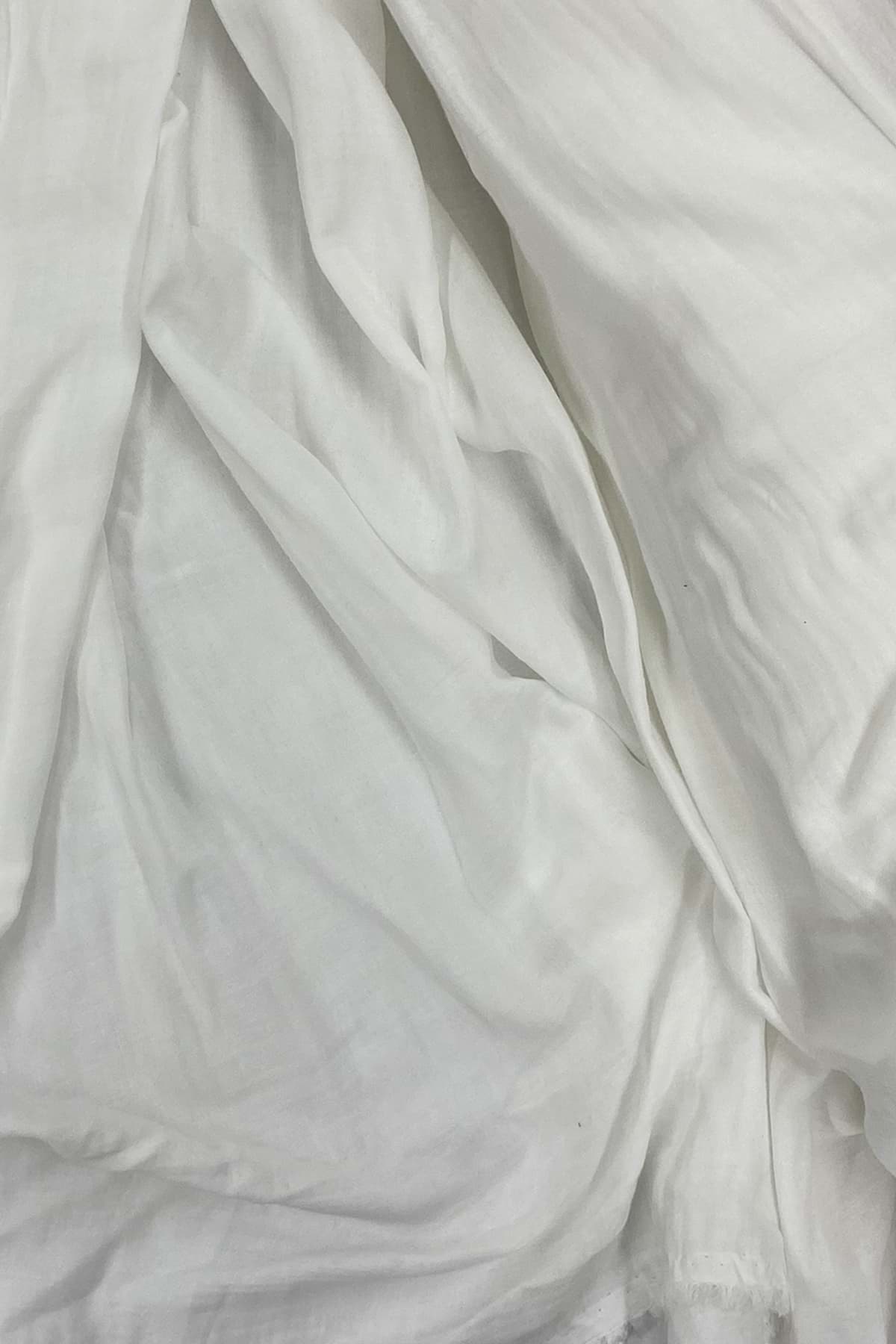 Çok Amaçlı Müslin Pamuklu Bebek Örtü ve Battaniye Kumaşı Müslin Bez Kırık Beyaz 11 resmi