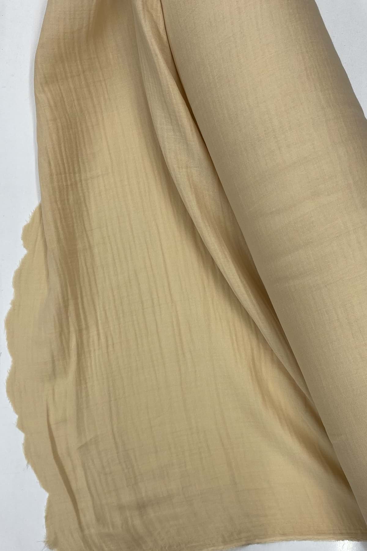 Çok Amaçlı Müslin Pamuklu Bebek Örtü ve Battaniye Kumaşı Müslin Bez Bej 80 resmi