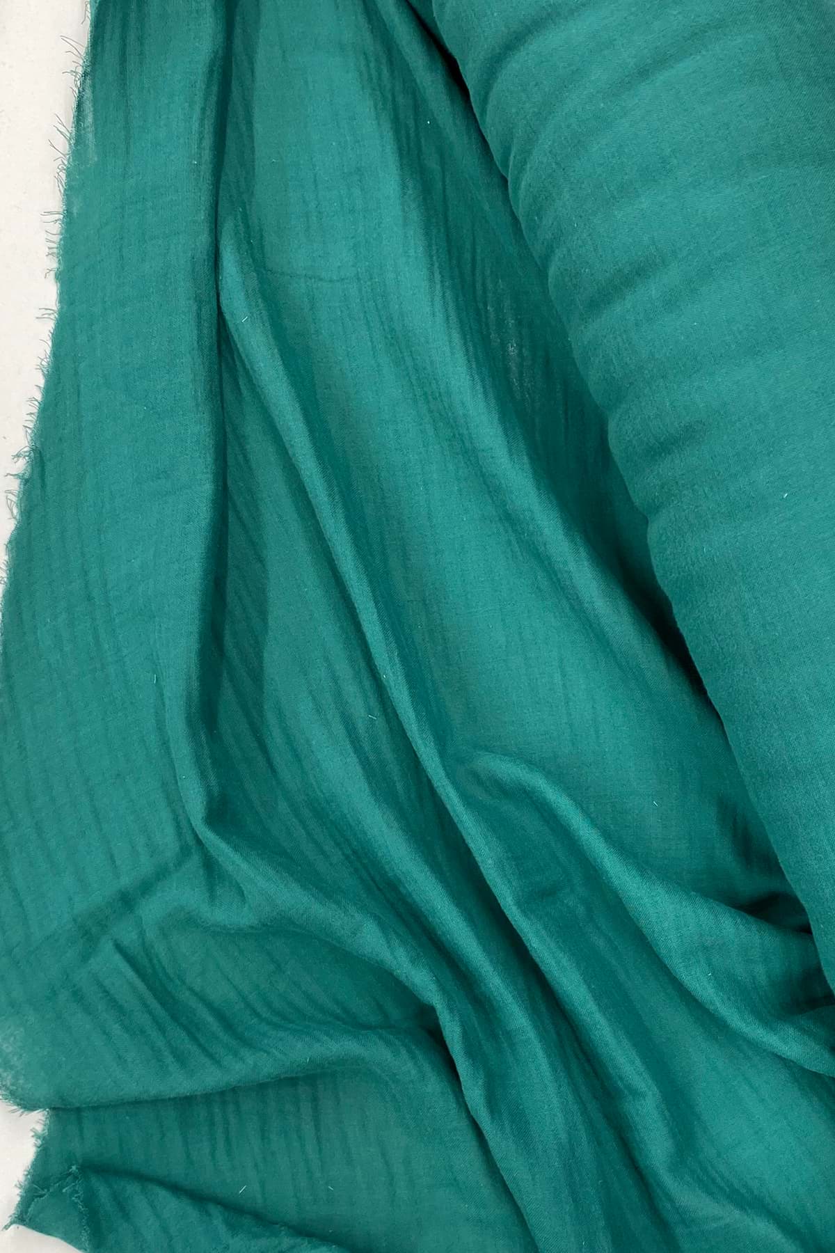 Çok Amaçlı Müslin Pamuklu Bebek Örtü ve Battaniye Kumaşı Müslin Bez Petrol Yeşili 41 resmi