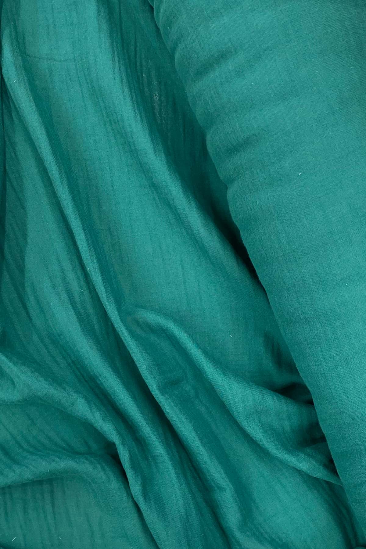 Çok Amaçlı Müslin Pamuklu Bebek Örtü ve Battaniye Kumaşı Müslin Bez Petrol Yeşili 41 resmi