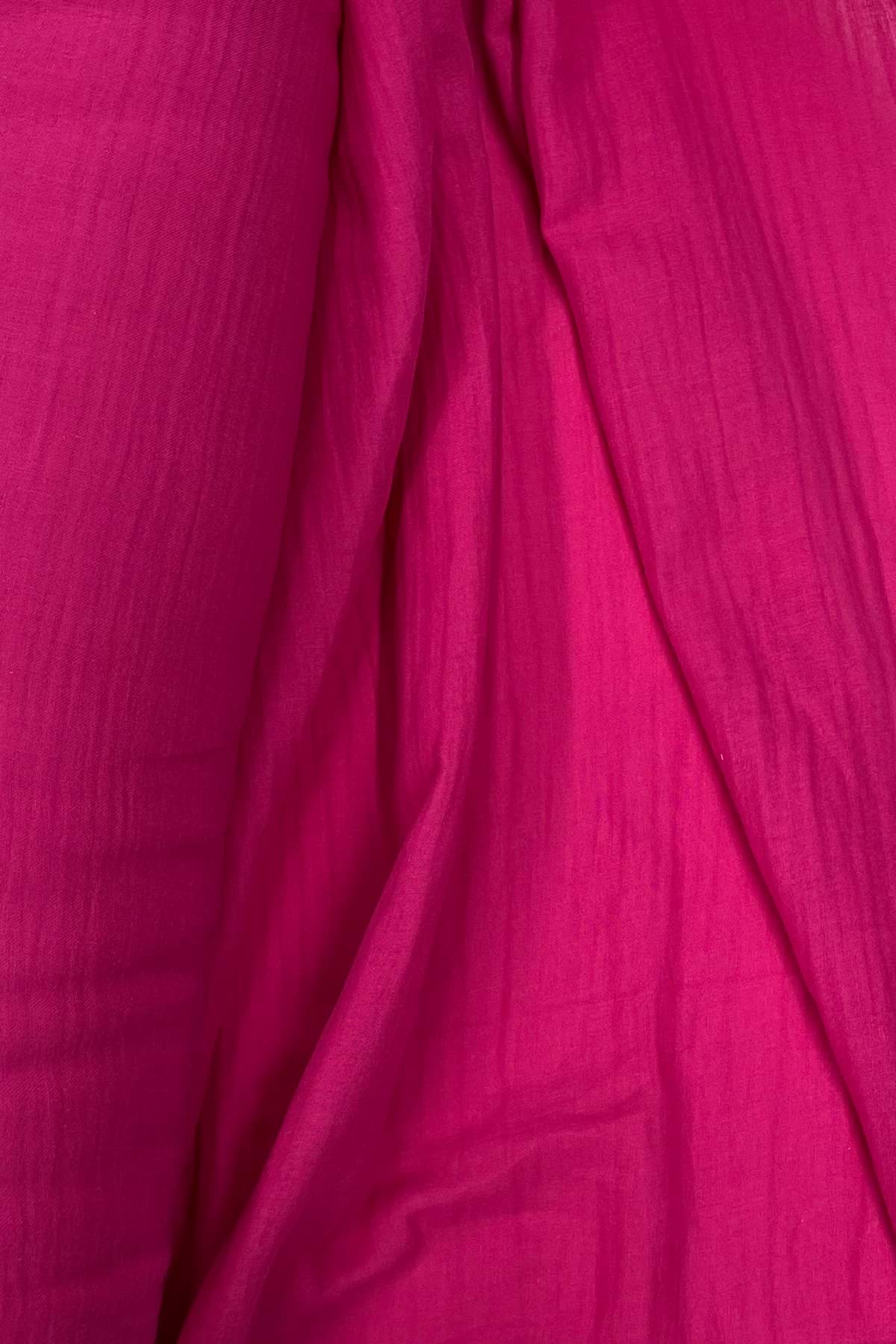 Çok Amaçlı Müslin Pamuklu Bebek Örtü ve Battaniye Kumaşı Müslin Bez Fuşya 73 resmi