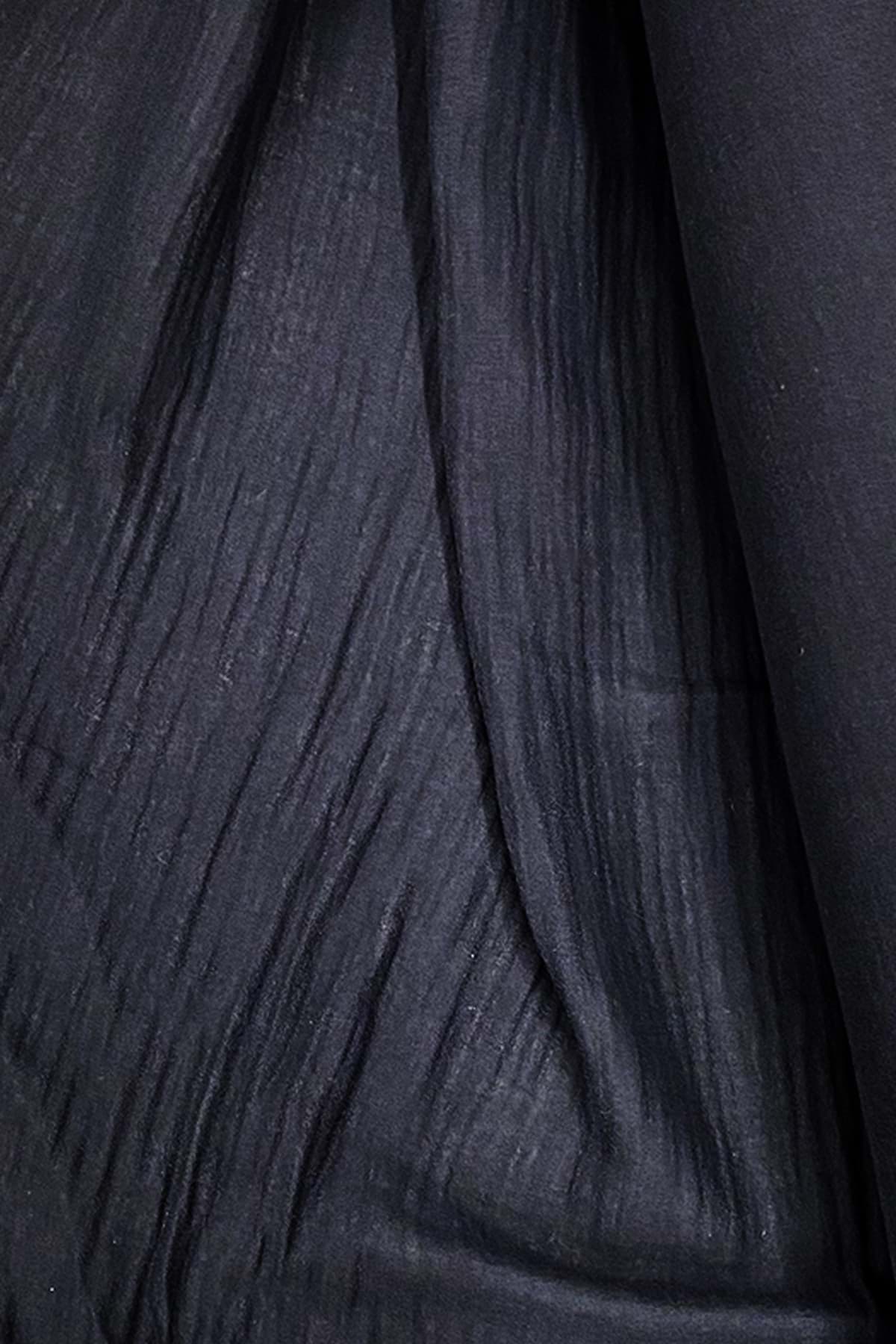 Çok Amaçlı Müslin Pamuklu Bebek Örtü ve Battaniye Kumaşı Müslin Bez Siyah 27 resmi