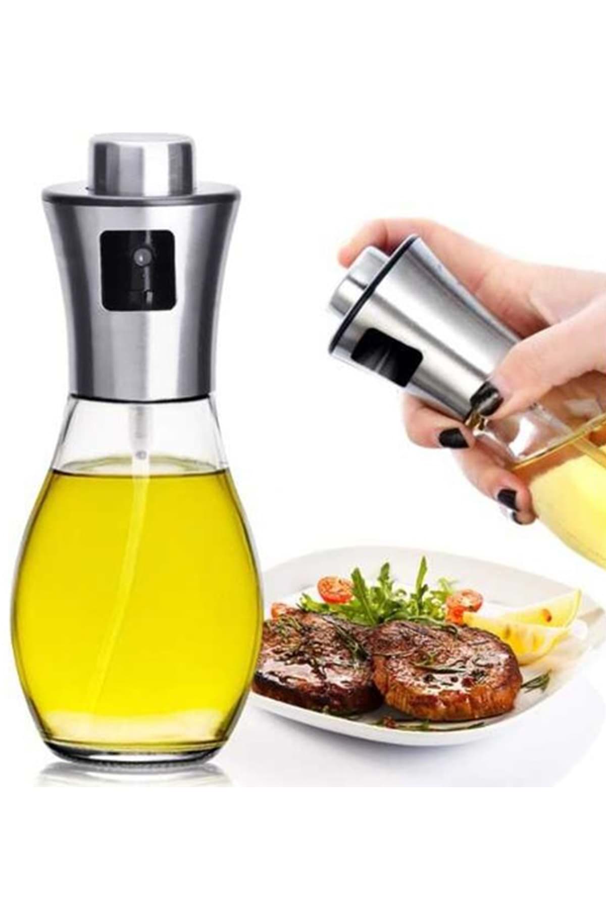 Sprey Yağdanlık Cam Şişe 200 Ml Kolay Püskürtme Zeytinyağı Sprey Şişesi resmi