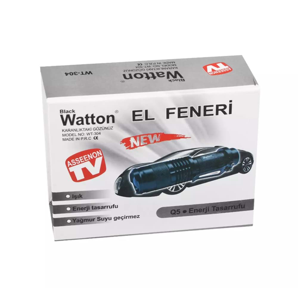 Mini Güçlü Şarjlı Pilli EL Feneri Watton Wt-304 resmi