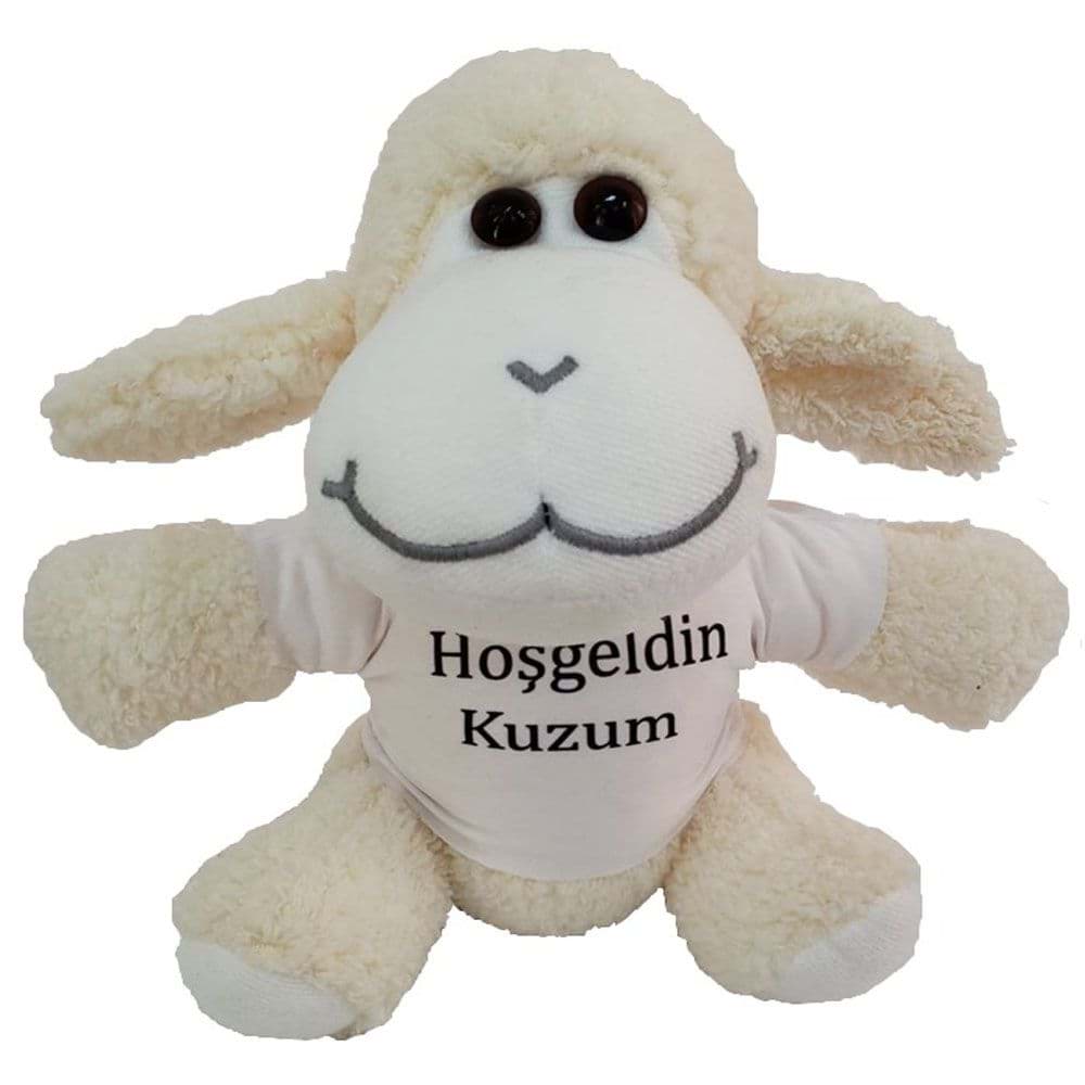 Hoşgeldin Kuzum Tişörtlü Peluş Kuzu resmi