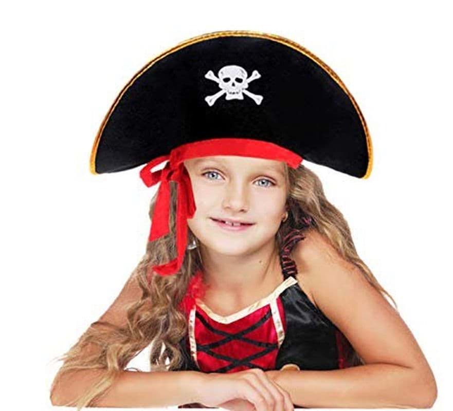 Picture of Captain Jack Velvet Children Boy Pirate Hat