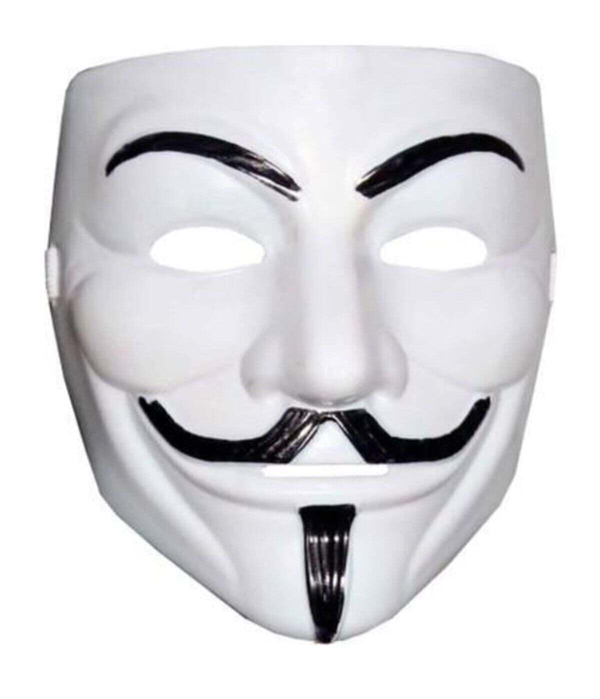 Beyaz Renk V For Vendetta Maskesi Yerli Üretim resmi