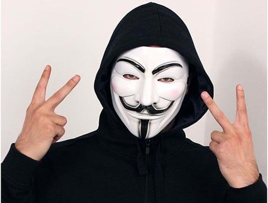 Beyaz Renk V For Vendetta Maskesi Yerli Üretim resmi