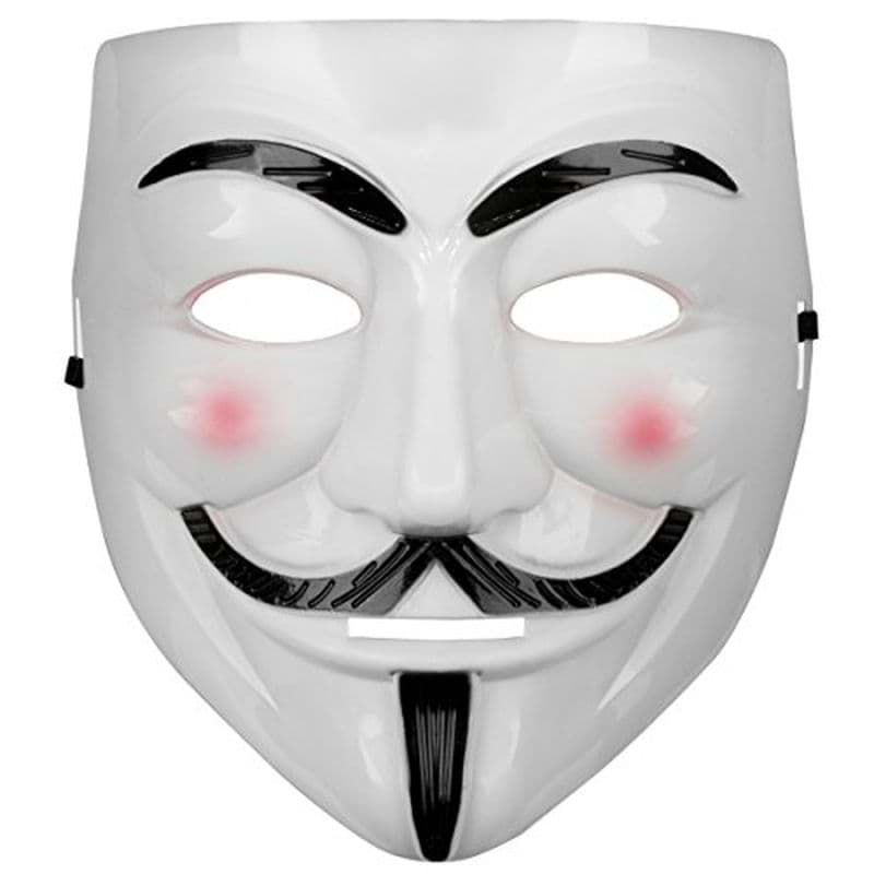 Beyaz Renk Pembe Yanaklı İthal V For Vendetta Maskesi resmi