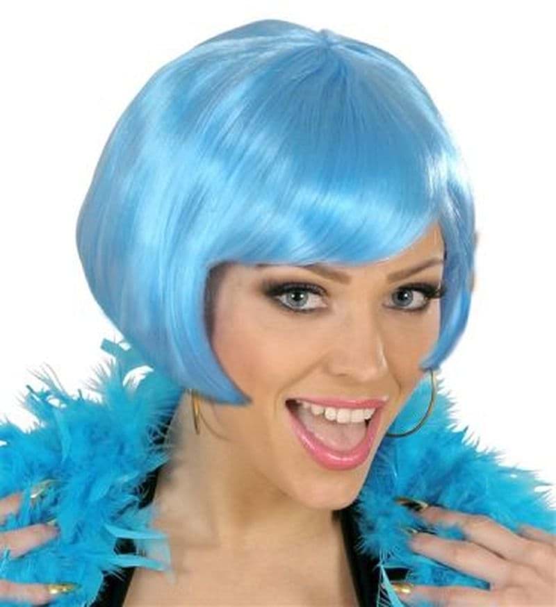 Turkuaz Renk Parti Peruğu Küt Saç resmi