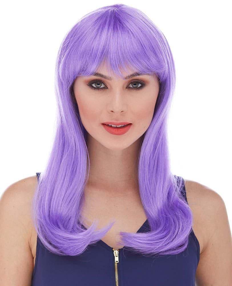 Mor Renk Uzun Düz Parti Peruğu resmi