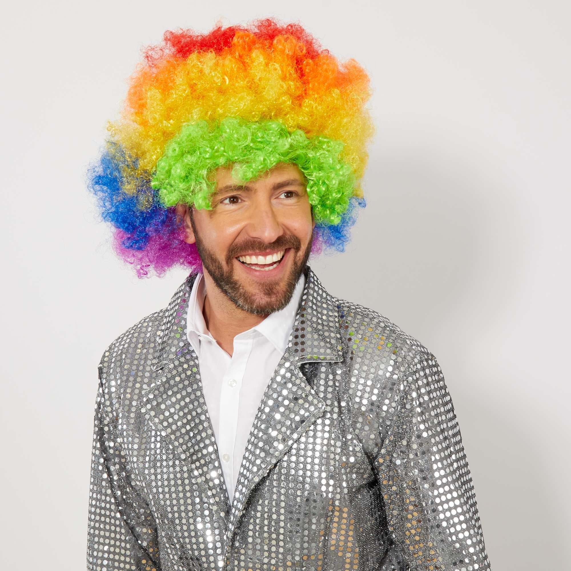 Rengarenk Kıvırcık Afro Bonus Peruk resmi