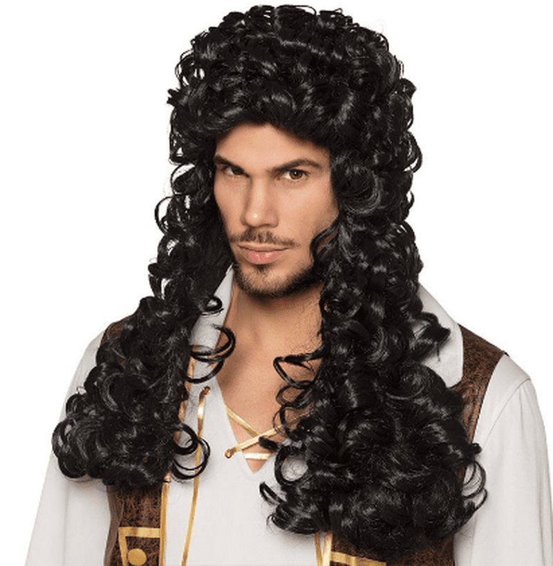 Rönesans Dönemi Permalı Yargıç Hakim Peruğu Siyah Renk resmi