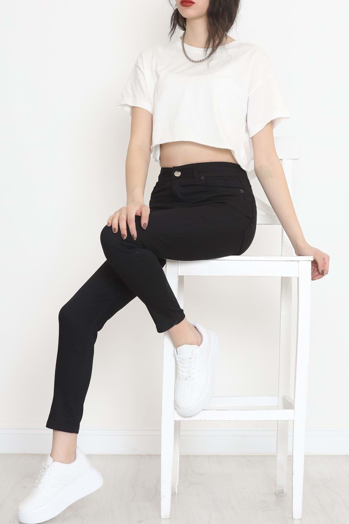 Süper Likra Kot Pantolon Siyah - 473737.1431. resmi