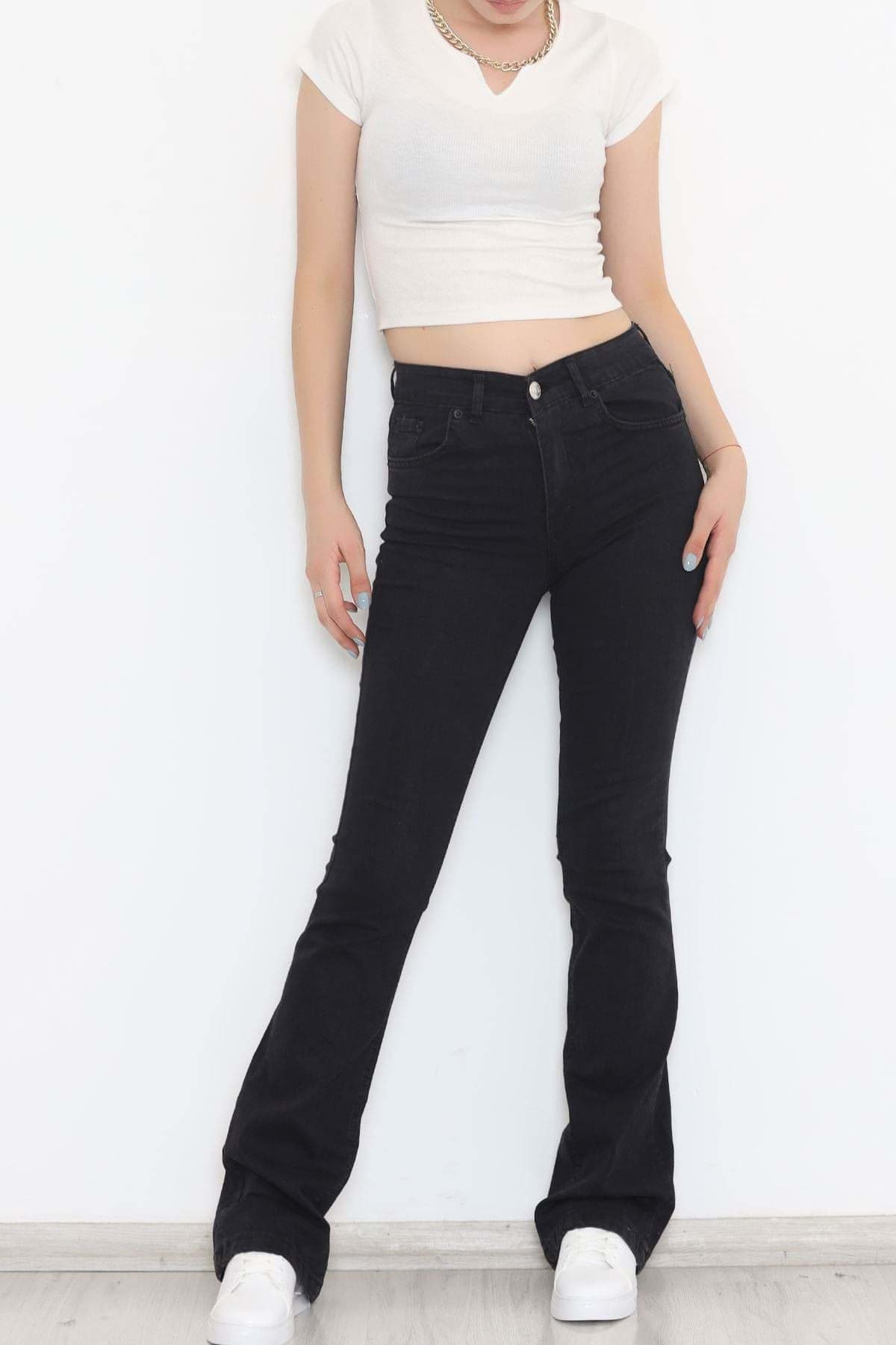 İspanyol Paça Kot Pantolon Koyufüme - 11878.1431. resmi