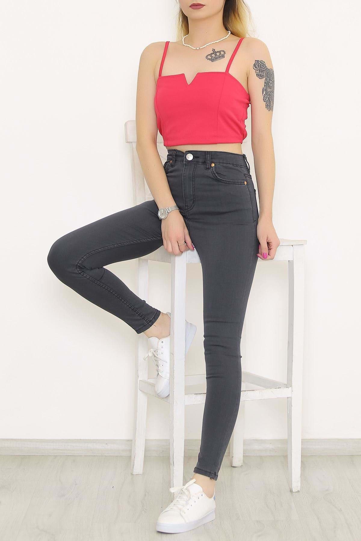 Süper Likra Kot Pantolon Koyufüme - 9815.1431. resmi