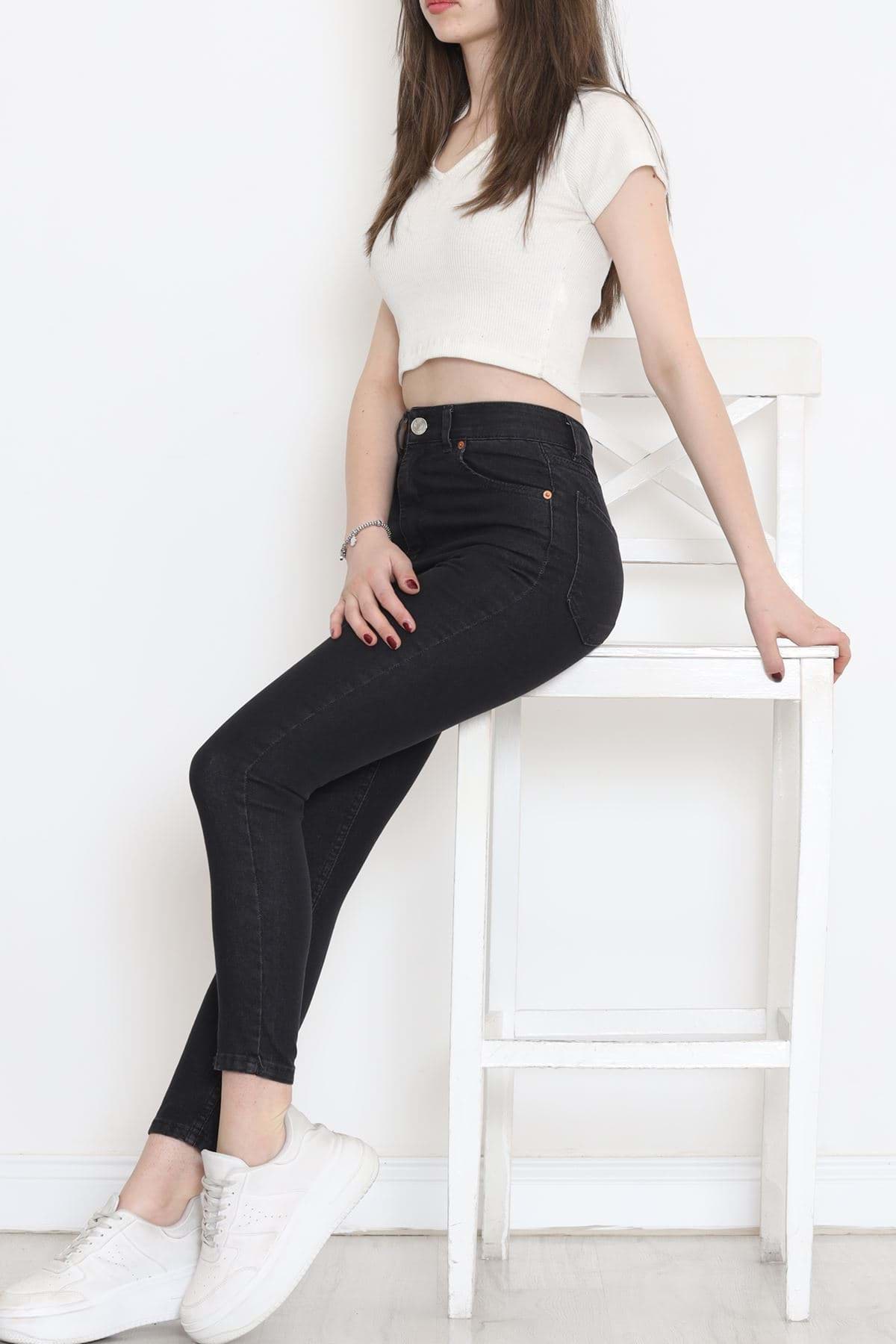 Likralı Kot Pantolon Koyufüme - 18200.1431. resmi