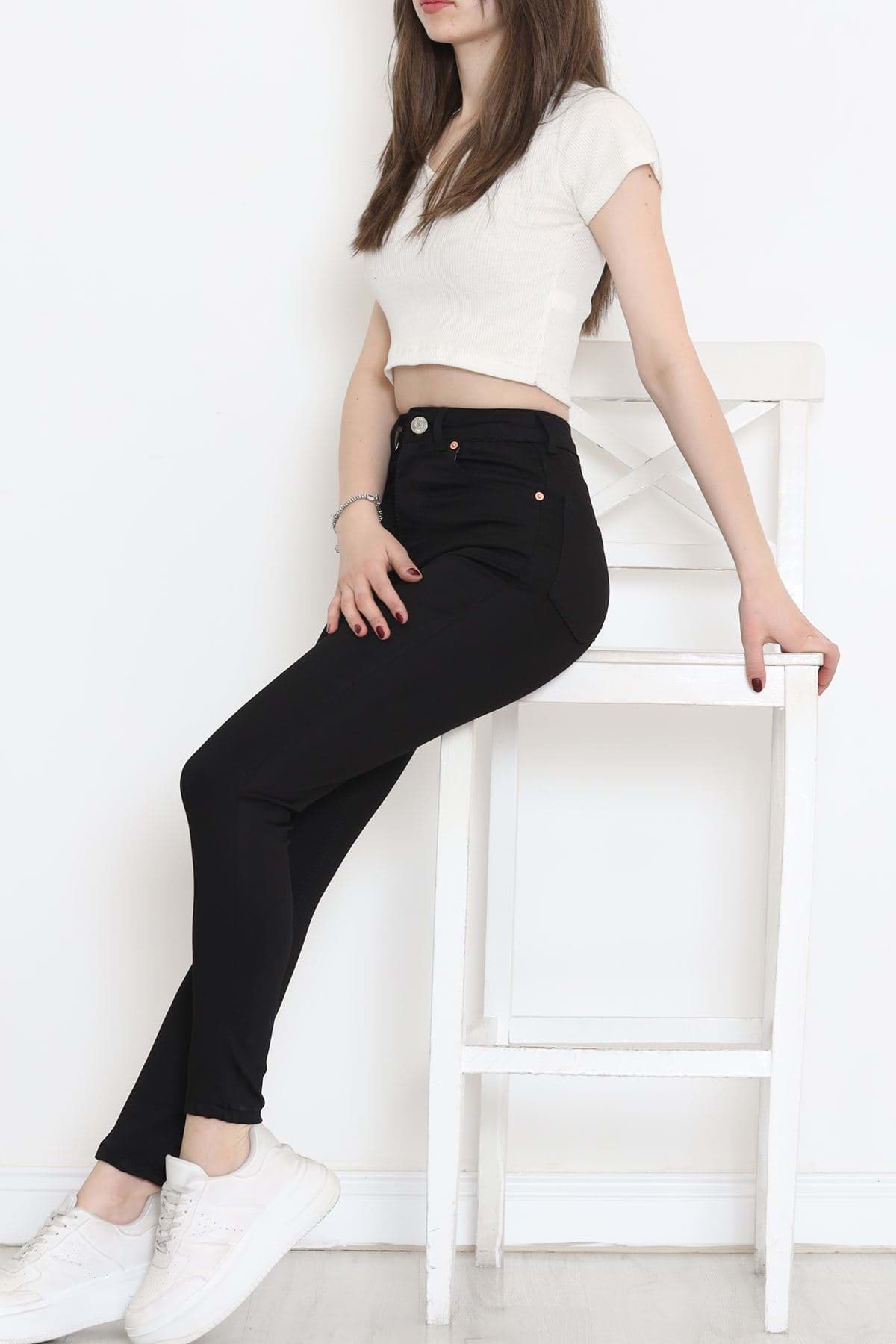 Süper Likra Kot Pantolon Siyah1 - 473737.1431. resmi