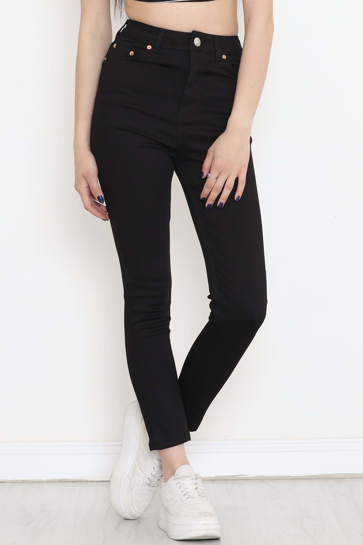 Dar Paça Likralı Kot Pantolon Siyah1 - 18221.1431. resmi