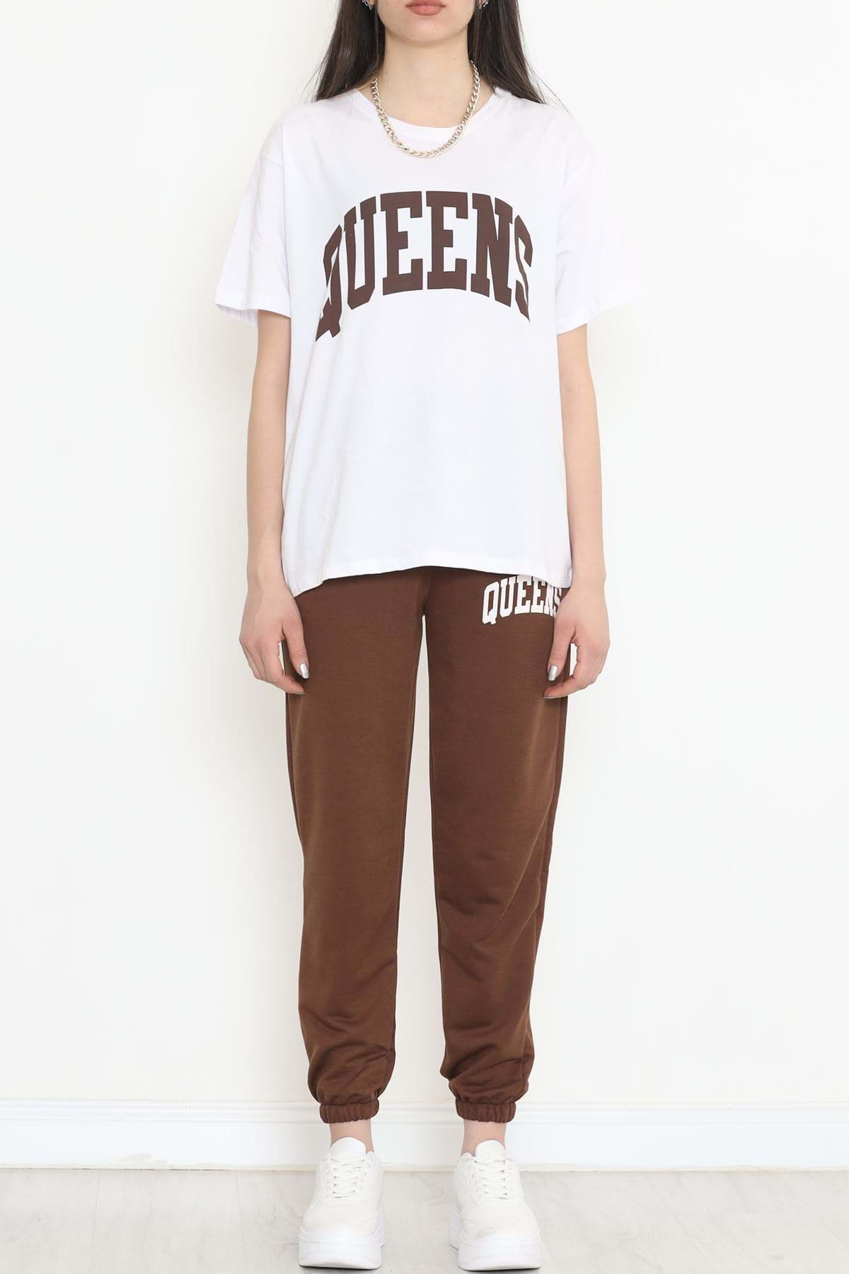 Baskılı Oversize Takım Acıkahve - 15070.1005. resmi