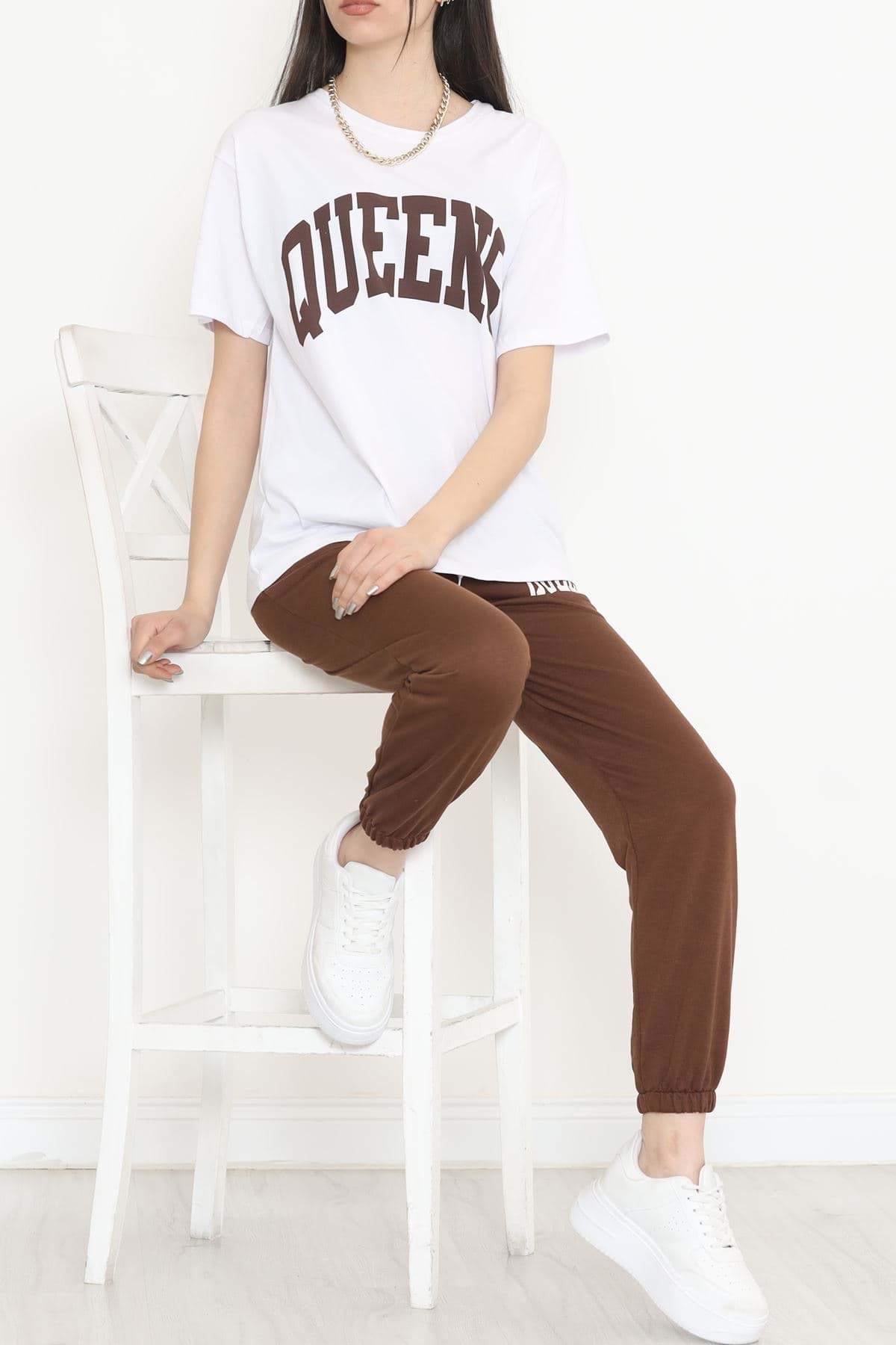 Baskılı Oversize Takım Acıkahve - 15070.1005. resmi