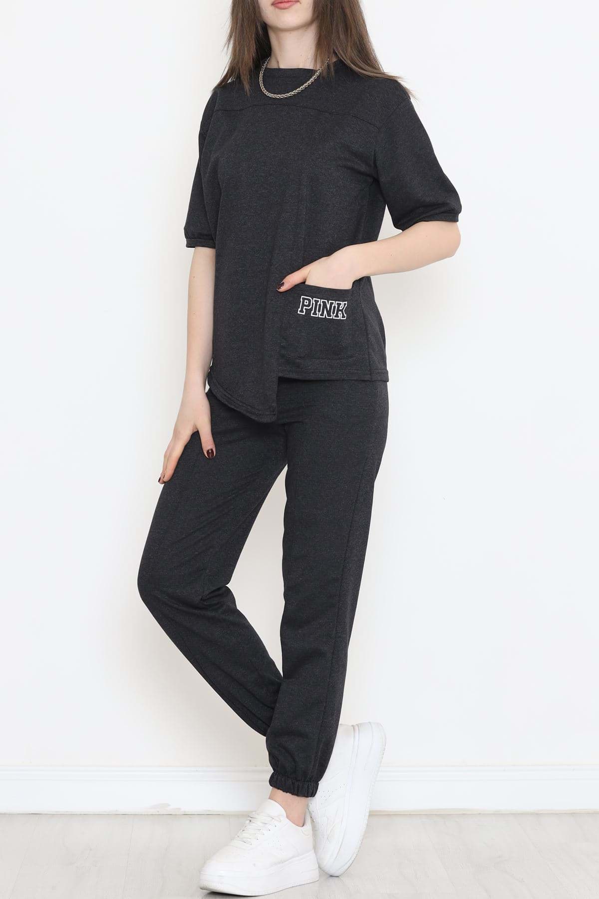 Asimetrik Eşofman Takımı Füme - 12633.5238. resmi