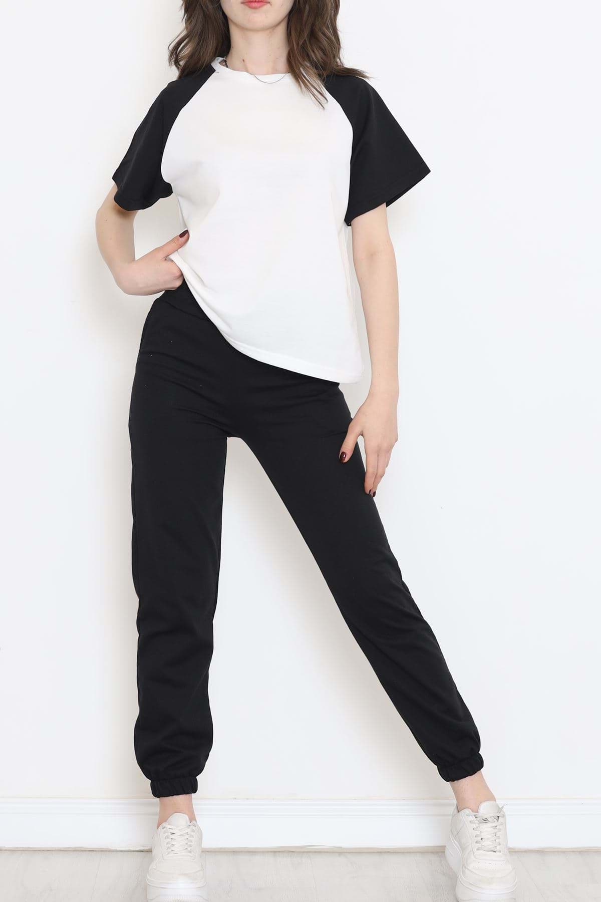 İki Renkli Eşofman Takımı Siyahbeyaz - 16606.5238. resmi