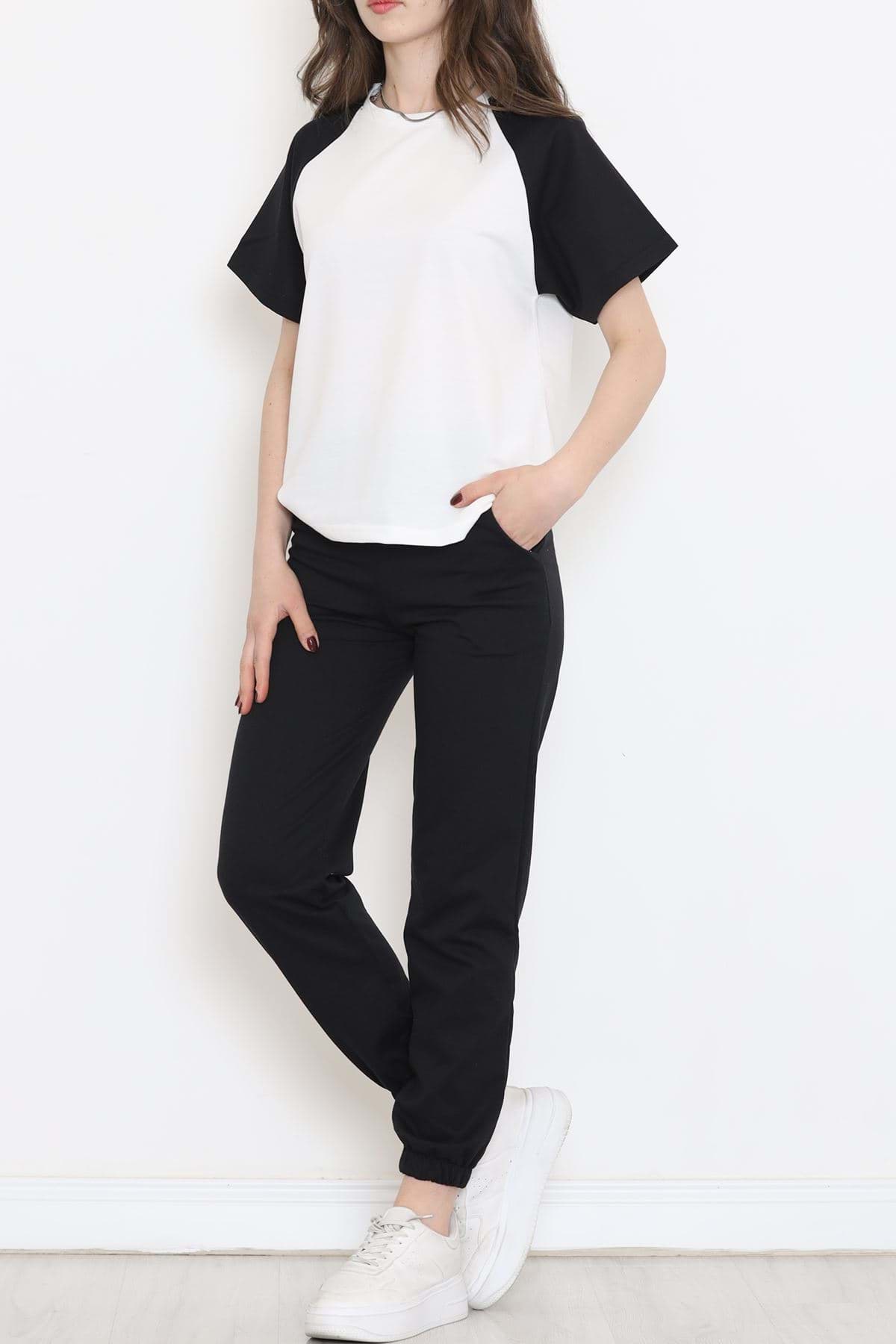 İki Renkli Eşofman Takımı Siyahbeyaz - 16606.5238. resmi