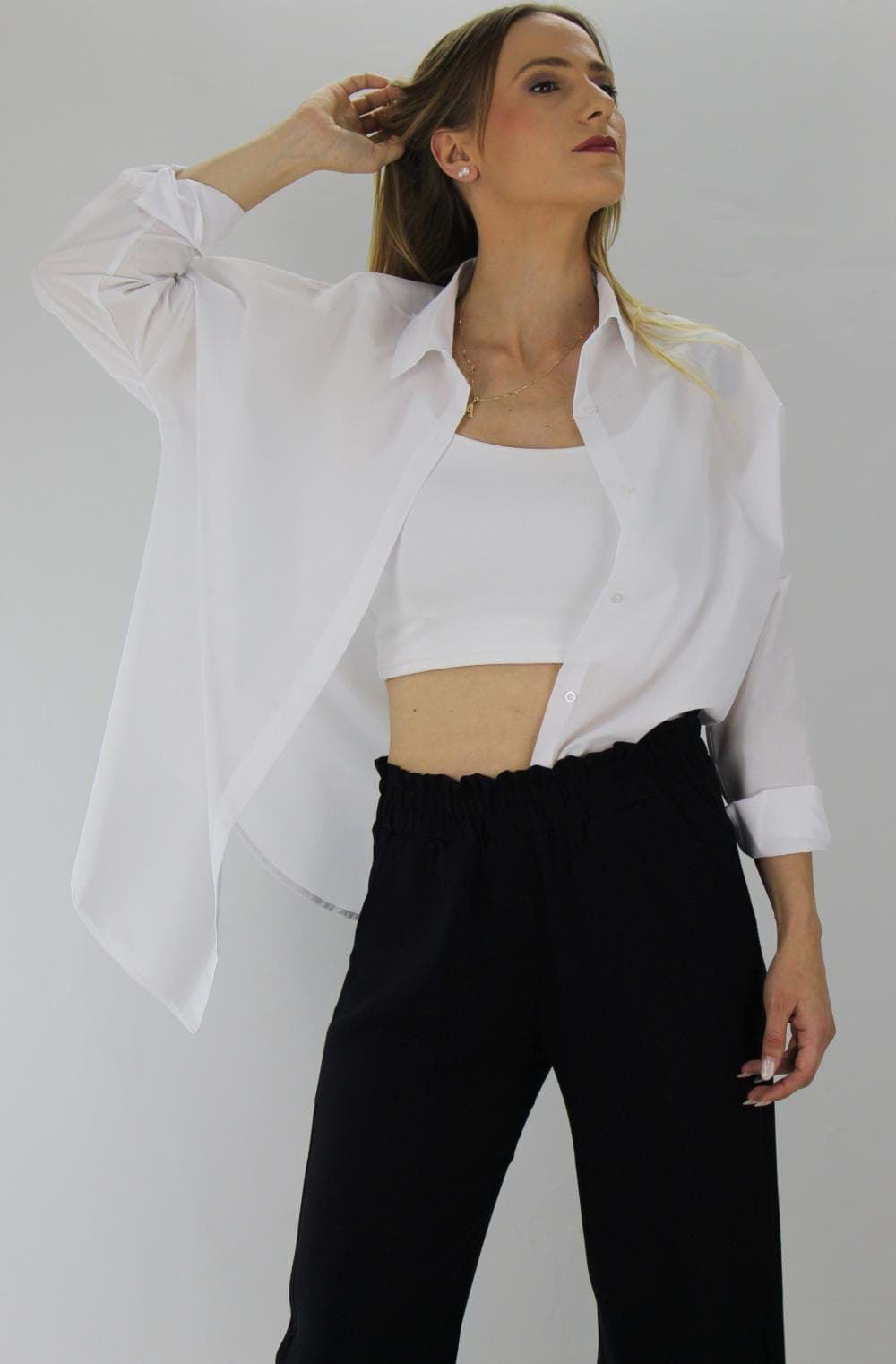 Poplin Salaş Gömlek Beyaz - 1155.55 resmi