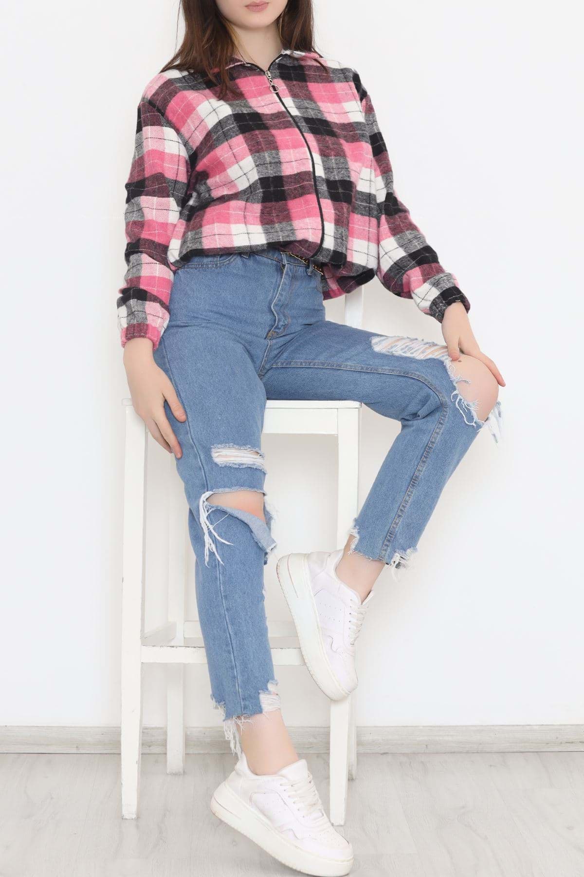 Fermuarlı Gömlek Pembesiyah - 11857.701. resmi