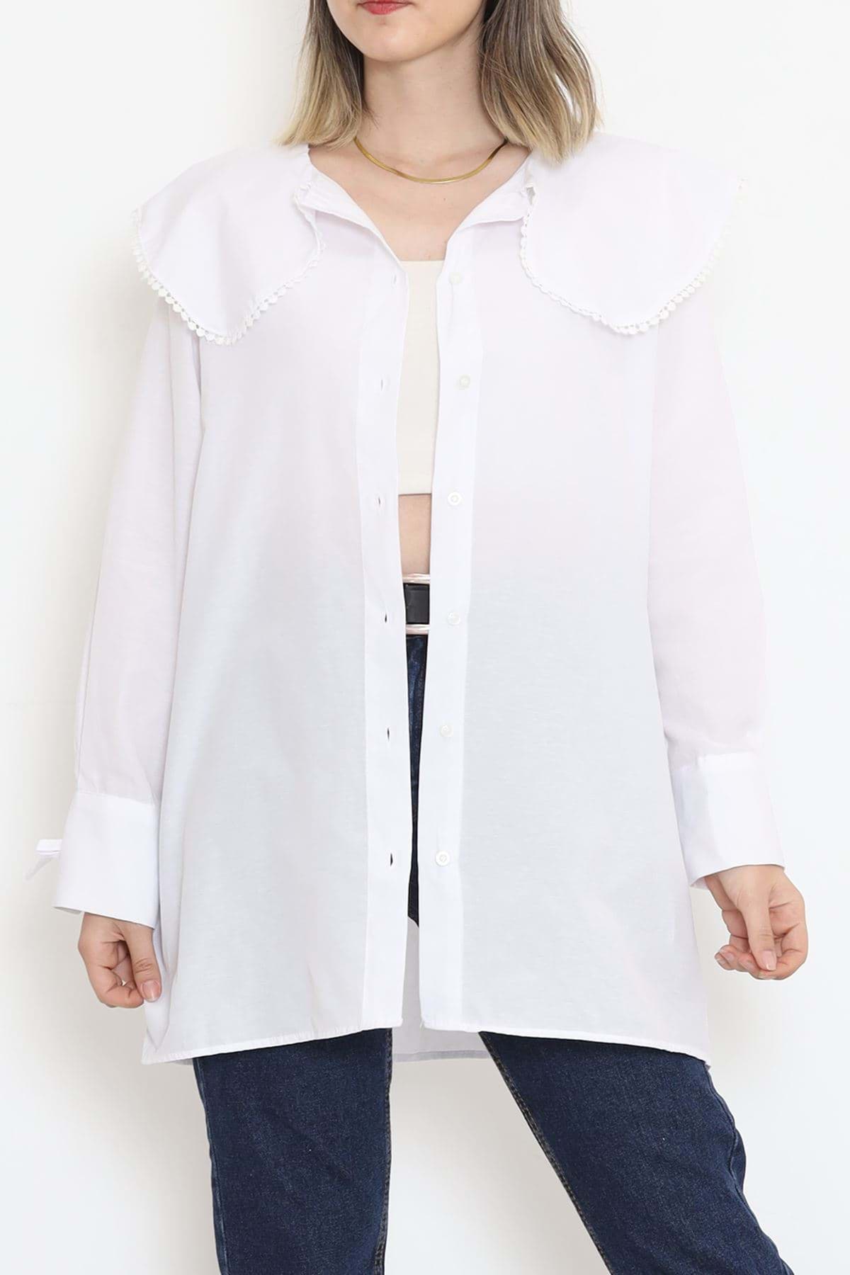 Bebe Yaka Gömlek Beyaz - 18313.255. resmi