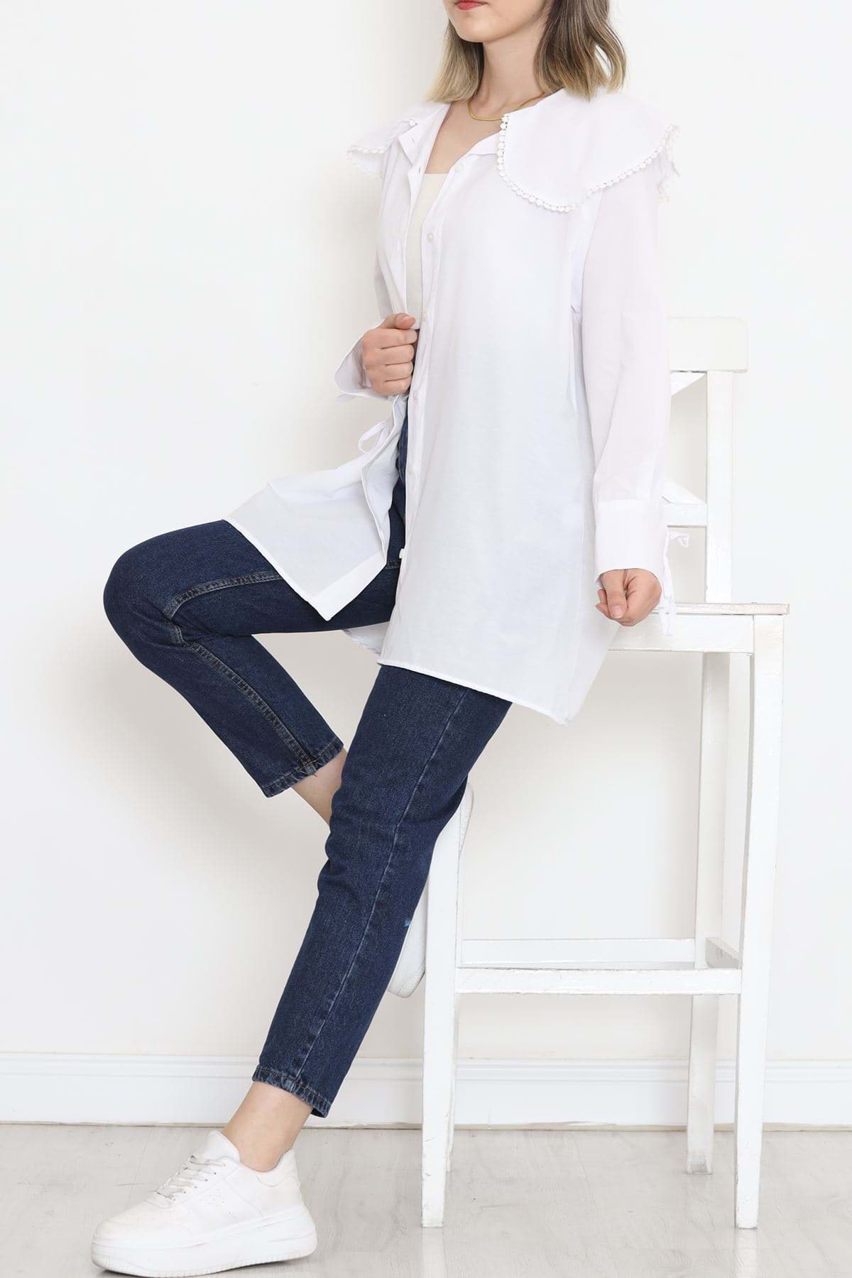 Bebe Yaka Gömlek Beyaz - 18313.255. resmi