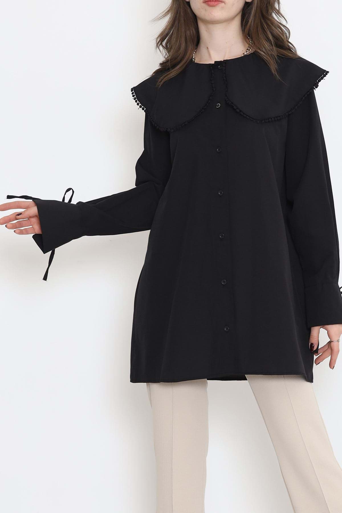 Bebe Yaka Gömlek Siyah - 18313.255. resmi