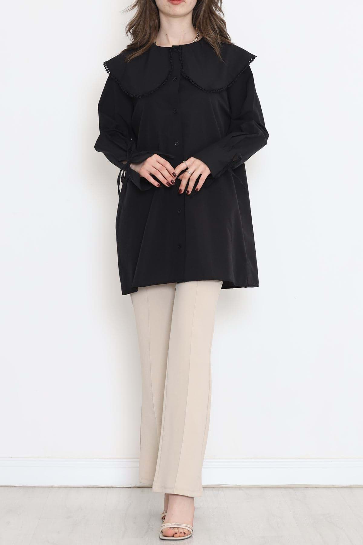 Bebe Yaka Gömlek Siyah - 18313.255. resmi