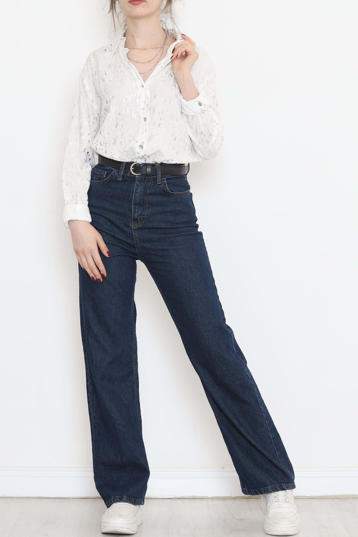 Picture of Patterned leaf shirt White -Gamor - 18466.1247.