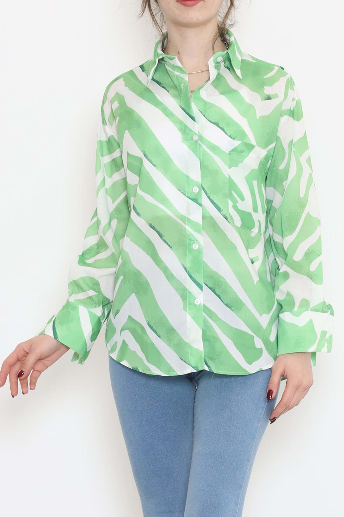 Picture of Vual patterned shirt green - 989.1247.