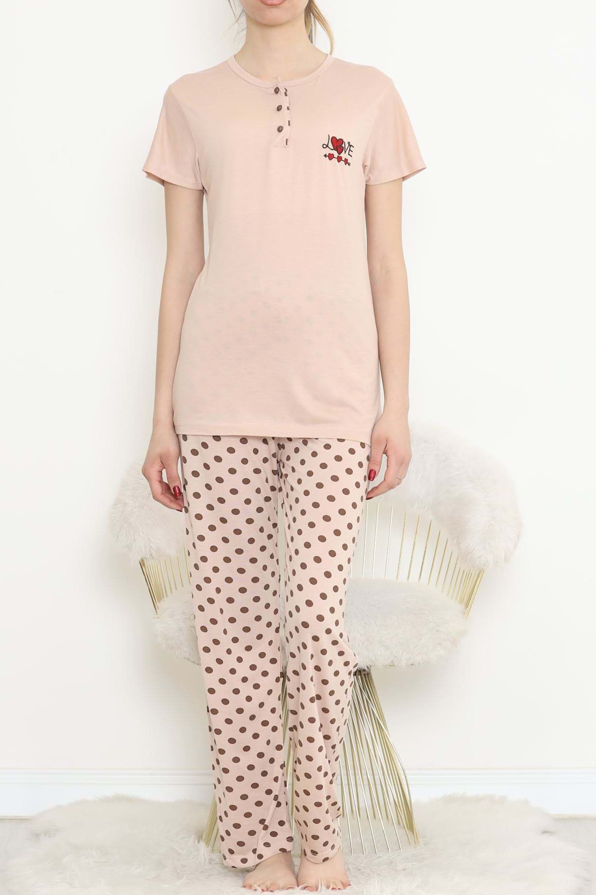 Picture of BUTTON PAJAMA SET BEJ - 704.1287.