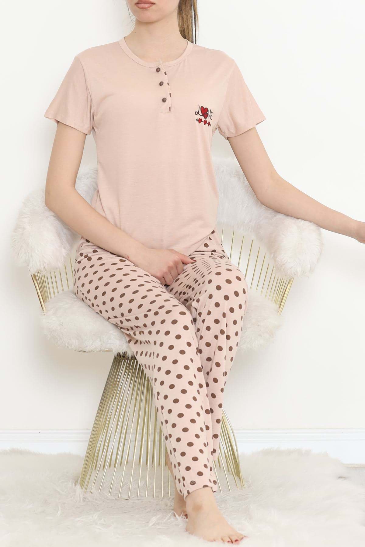 Picture of BUTTON PAJAMA SET BEJ - 704.1287.